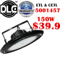 DLC ETL menor preço 5 anos de garantia shenzhen china 347 v armazém industrial 150 w Alta Bay / led highbay UFO levou alta luz da baía